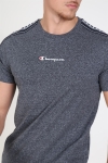 Champion Stripe C Logo Crewneck T-shirt Dark Grey Melange