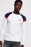 Superdry O L ENG'D LS Baseball T-shirt Optic White