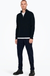 ONLY & SONS PHIL COTTON HALF ZIP KNIT Dark Navy