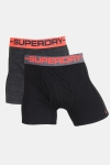 Superdry Sports Boxers Double Pack Charcoal/Black