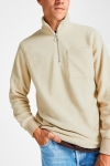 Jack & Jones JORPARTICLE SWEAT QUARTER ZIP HIGH NECK Oatmeal