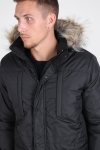 Solid Decker Parka Jacket Black