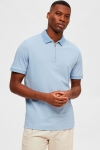 Selected Fave Zip Polo SS Cashmere Blue