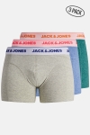 Jack & Jones JACSUPER TWIST TRUNKS 3 PACK NOOS Light Grey Melange