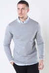 Clean Cut Copenhagen Merino Wool Crew Strik Light Grey Mel