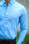 Solid Tyler Muscle Fit Shirt Sky Blue