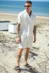 ONLY & SONS Tel Viscose Linen Shorts White