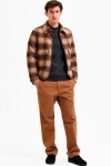 Selected SLHHOPE BOILED WOOL JACKET W Ermine BROWN/OFFWHITE