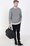 Selected Isak Structure Crew Neck Knit Dark Grey/Twisted