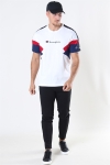 Champion Crewneck T-Shirt White/Blue/Red