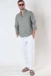 Solid TAIZ LINEN PANTS Off White