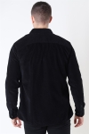 Selected Reg Henley Fløjls Shirt LS Black