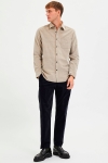 Selected SLHREGBENJAMIN CORD SHIRT LS W Breen Oatmeal