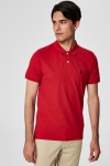 Selected Aro S/S Emroidery Polo Shirt Noos Scarlet Sage