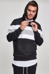 Urban Classics Chest Striped Hoodie Black/ White/ Grey