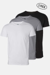 Kronstadt Elon Recycled cotton 3-pack t-shirt White/Black/Grey