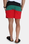 Urban Classics Color Block Badeshorts Firered/Black/Green