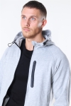 Jack & Jones Sport Sweat Zip Hoodie Light Grey Melange