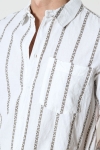 Solid Lin Stripe Shirt Off White