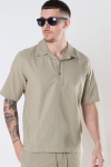 ONLY & SONS ONSBREE SS REG SLUB SHIRT CS Chinchilla SOLID COLOR