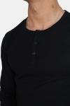 Basic Brand Placket LS T-shirt Black