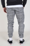 Urban Classics Glencheck Cargo Pants White/Black