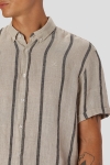 Clean Cut Copenhagen Ed Striped linen Shirt S/S Sand