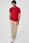 Selected Aro S/S Emroidery Polo Shirt Noos Scarlet Sage