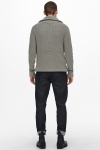 ONLY & SONS ONSBEVIN LIFE HIGH NECK ZIP KNIT Incense MELANGE