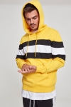 Urban Classics Chest Striped Hoodie Chromeyellow/ Black/ White