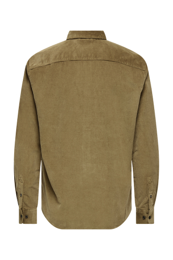 Michael Regular Fit Stretch Cord Shirt LS Otter