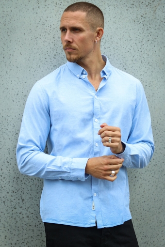 Val Oxford Stretch Shirt LS Sky Blue