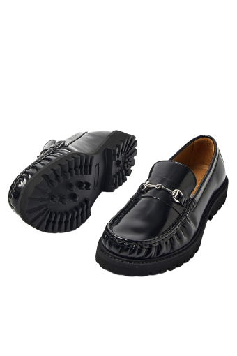 Hugo Leather Horsebit Loafer Black