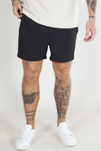 Ted Seersucker Swim Shorts Black