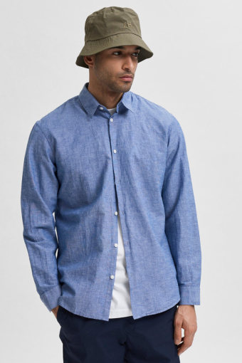 Slim Sun Linen Shirt LS Medium Blue Denim