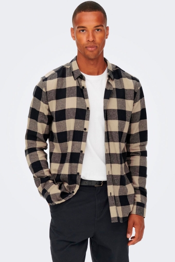 Gudmund LS Checked Shirt Dark Navy