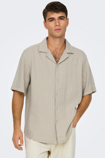 Latham Resort Linen Structure Shirt Silver Lining