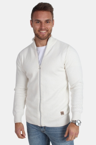 Carlo Zip Knit Off White