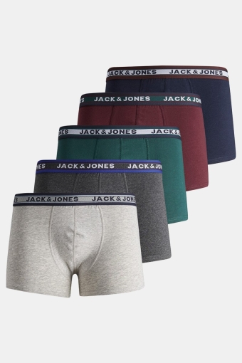 Oliver Trunks 5 Pack Dark Grey Melange/Sea/Moss