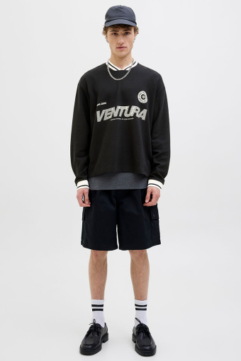 Horizon Sports Print Sweat LS V-neck Black