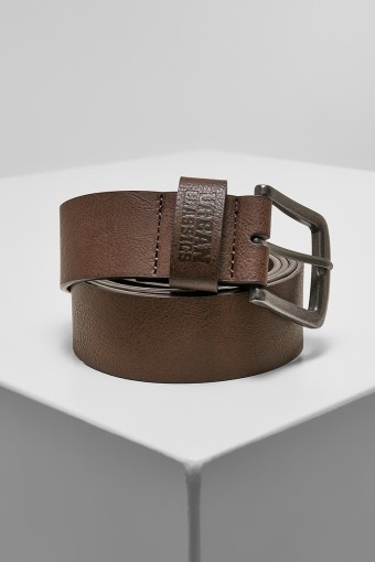 Leather Imitation Belt Brown