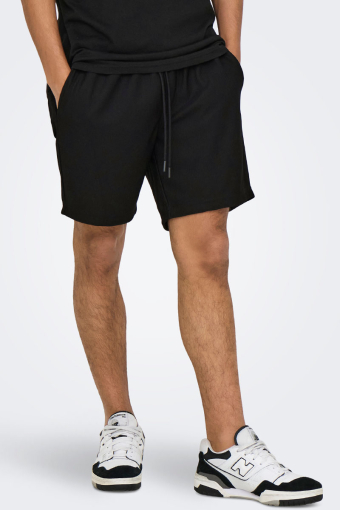 Tel Regular Plizze Shorts Black