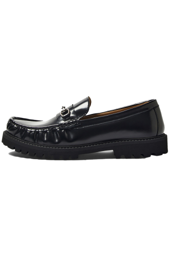 Hugo Leather Horsebit Loafer Black