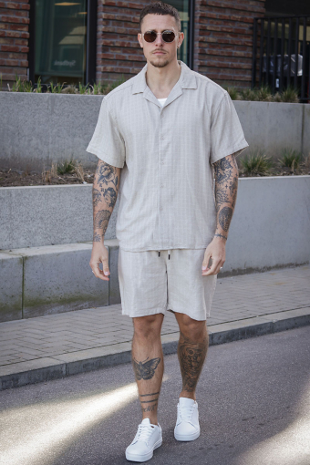 Tel Latham Linen Shorts Silver Lining