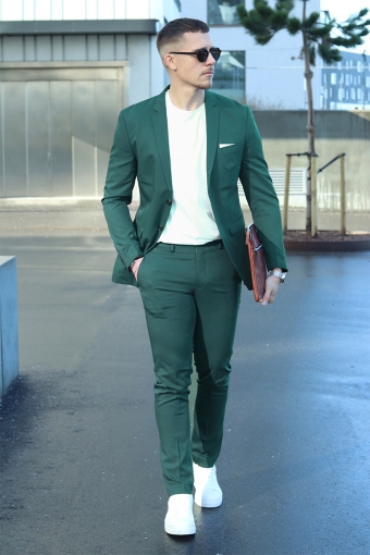 Premium Franco Slim Fit Suit Darkest Spruce