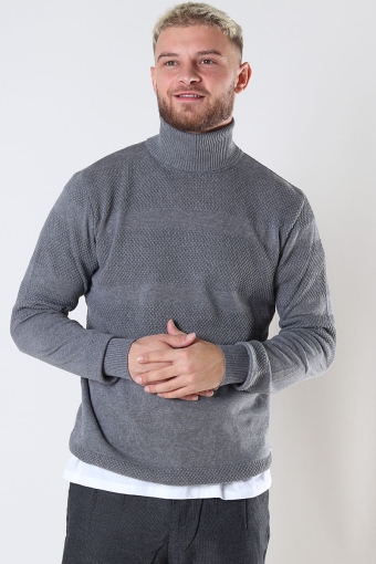 Fisker Cotton roll neck knit Anthracite