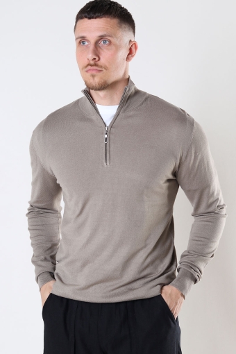 FRANKIE HALF ZIP KNIT Dark Beige