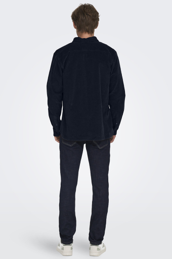 Michael Regular Fit Stretch Cord Shirt LS Navy Blazer