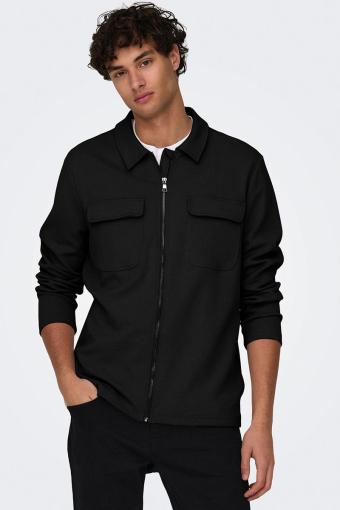 Kodyl Zip Overshirt Black