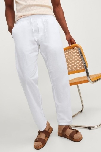 Kane Summer Linen Logger Pants Bright White